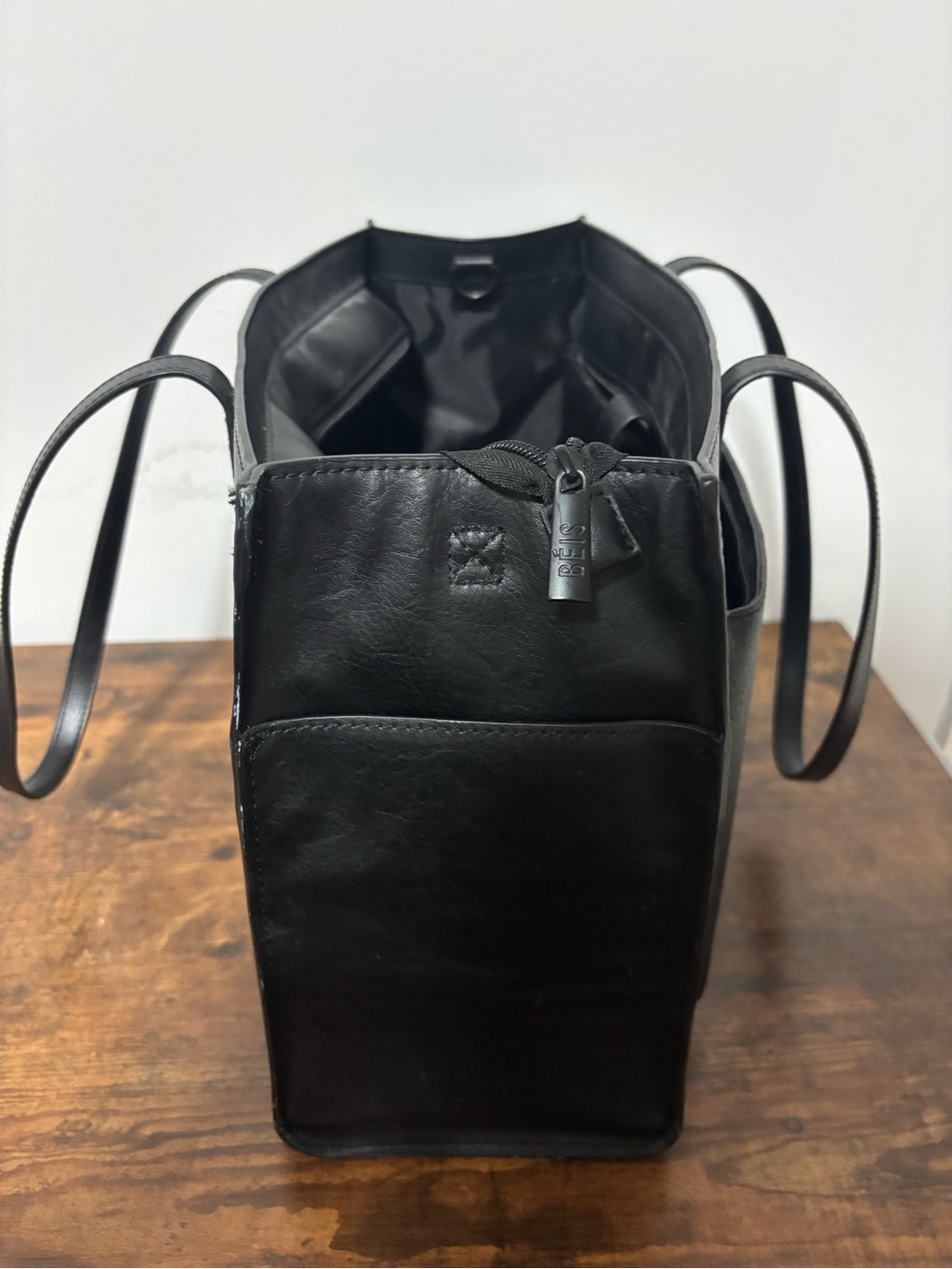 BEIS Black Leather Tote - Picture 4 of 7